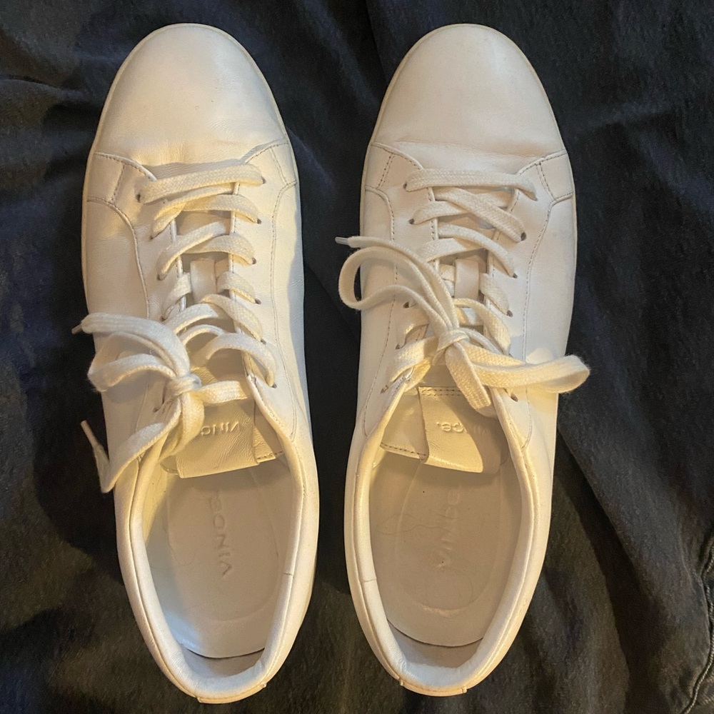 Vince Leather White Sneakers